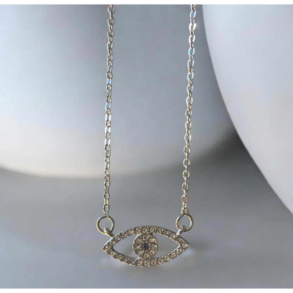 Evil Eye Necklace Women OS Silver New Rhinestone Protection Pave Pendant
